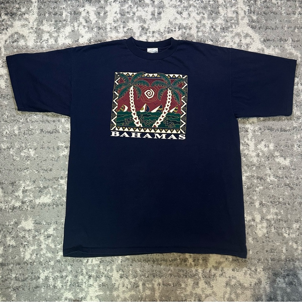 Vintage Bahamas Palm Trees Beach Graphic Tee